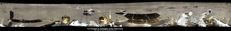 Lunar Time Lapse Panorama including Yutu Rover