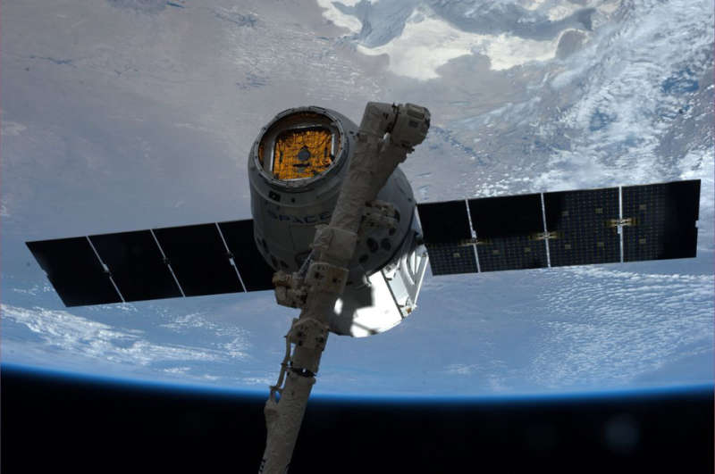 The Space Station Captures a Dragon Capsule