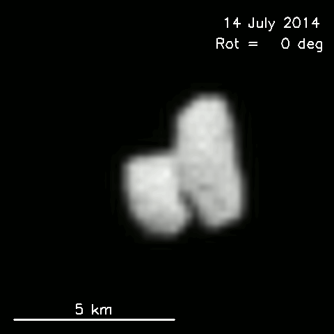Kosmicheskii apparat Rozetta pokazyvaet dva komponenta komety