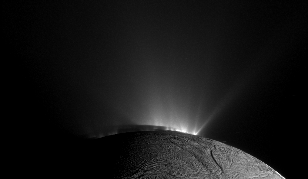 Shadows and Plumes Across Enceladus