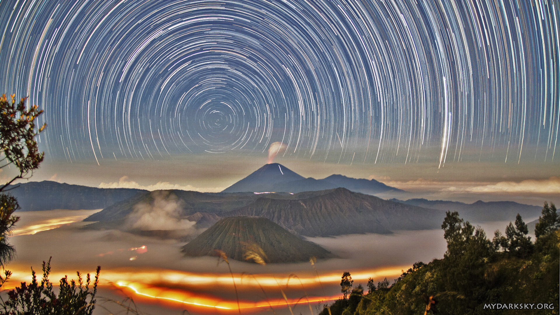 Star Trails Over Indonesia