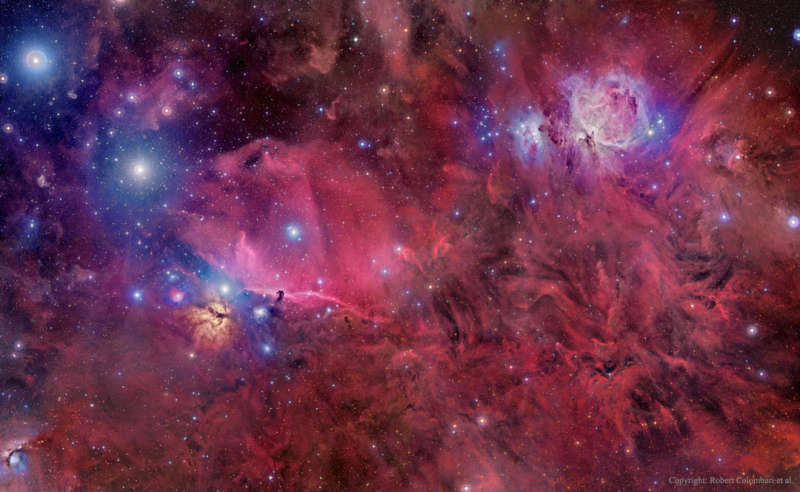 Orion v zvezdah, gaze i pyli