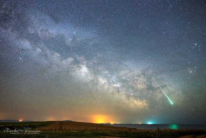 Meteor in the Milky Way