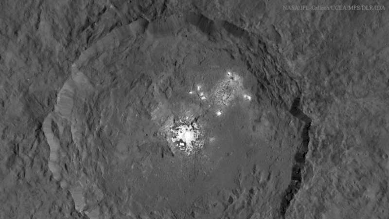 Yarkie pyatna v kratere Okkator na Cerere razresheny