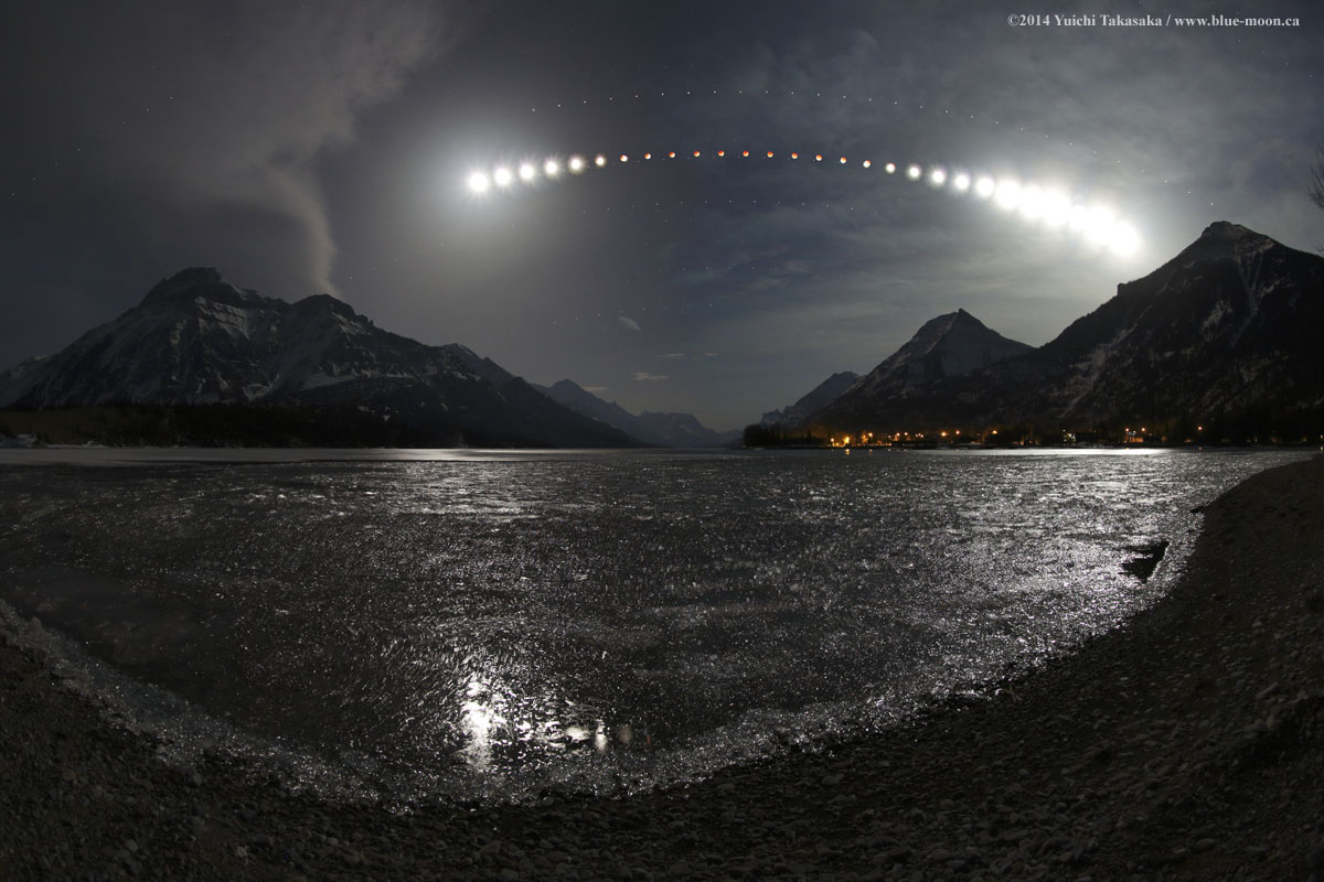 Total Lunar Eclipse over Waterton Lake