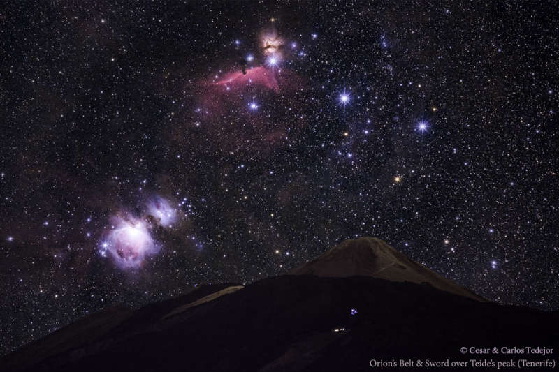 Orions Belt and Sword over Teides Peak