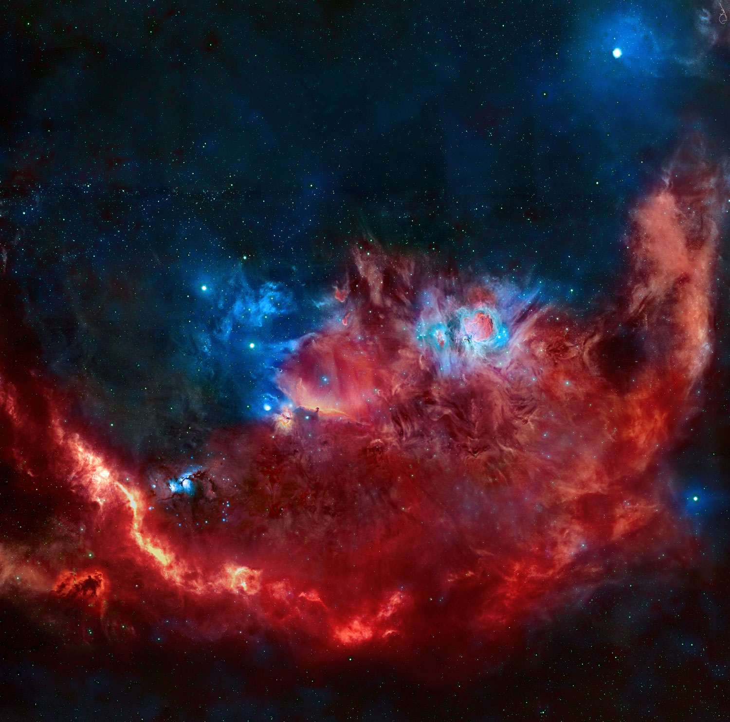 Orion in Red and Blue