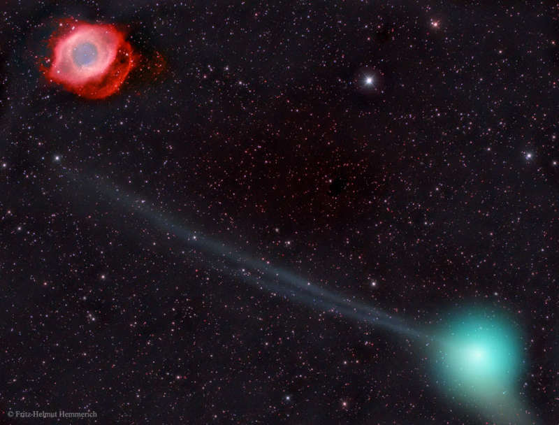 Comet PanSTARRS and the Helix Nebula