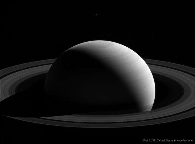 Behind Saturn