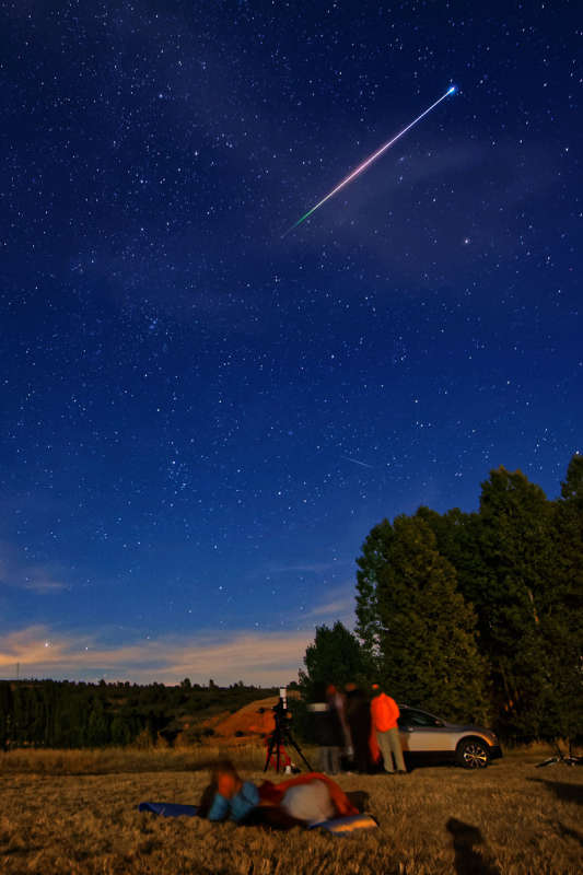 Meteor iz potoka Perseid nad Torral'ba del' Burgo