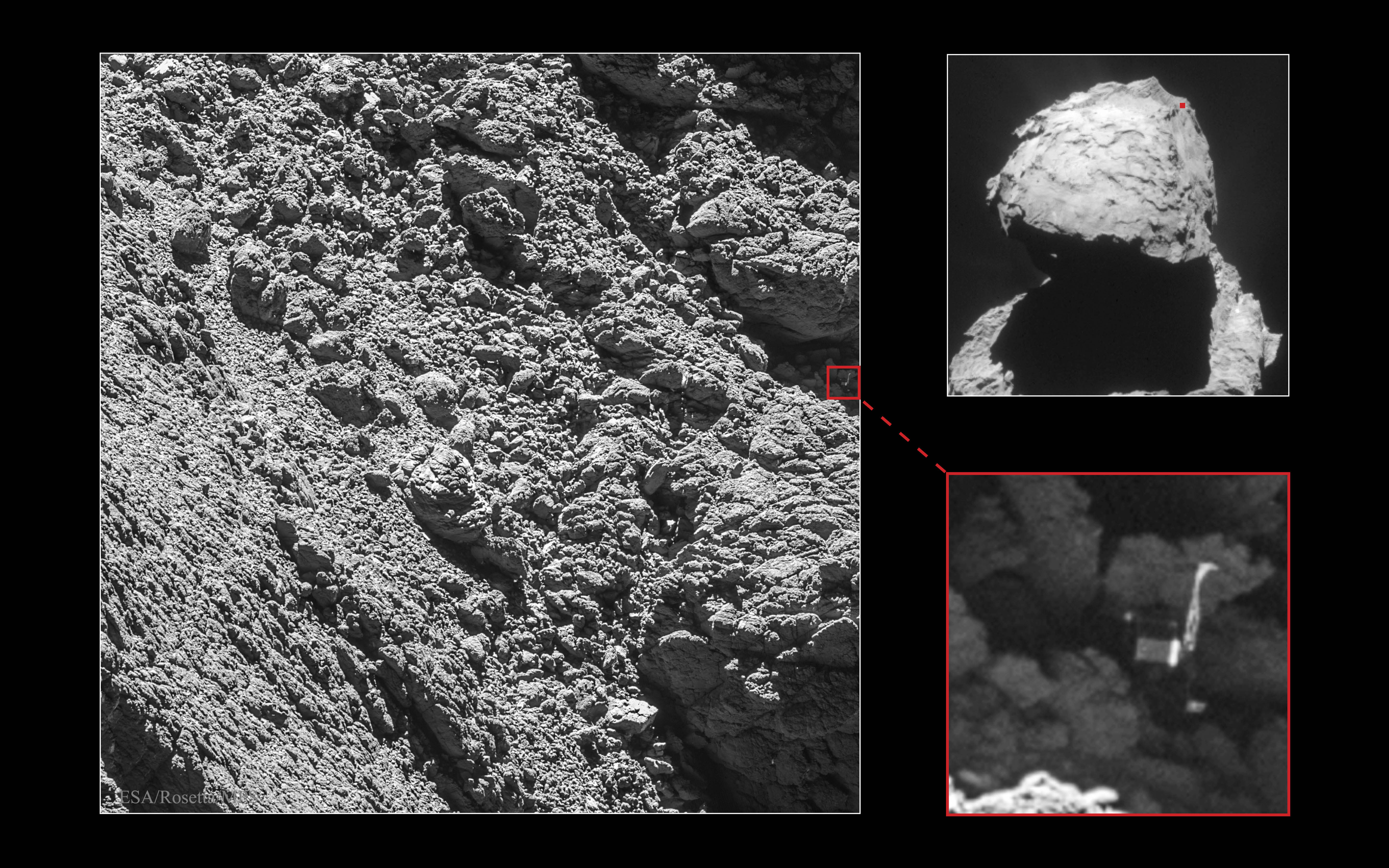 Spuskaemyi zond "Fily" obnaruzhen na komete 67P