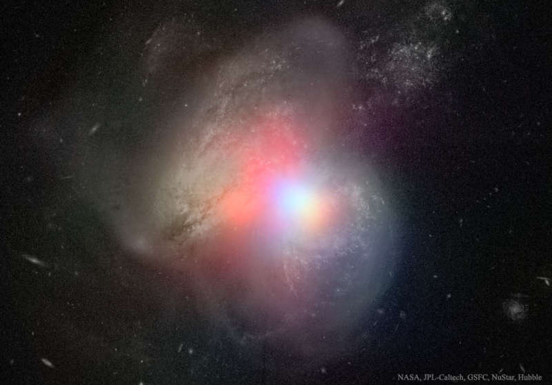 Arp 299: chernye dyry v stalkivayushihsya galaktikah