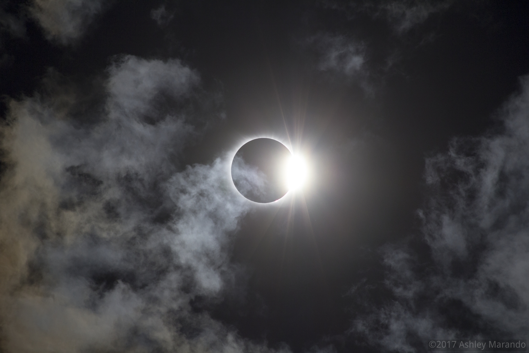 Diamond Ring in a Cloudy Sky