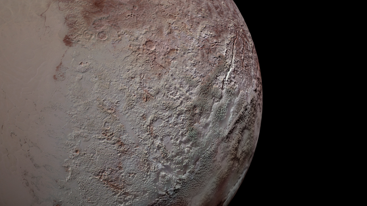 Plastinchatyi rel'ef na Plutone