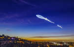 След от ракеты SpaceX над Калифорнией