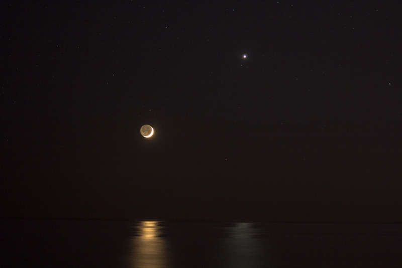Reflections of Venus and Moon