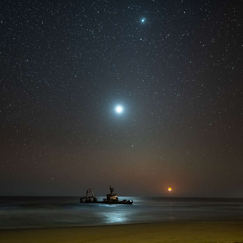 Shipwreck at Moonset