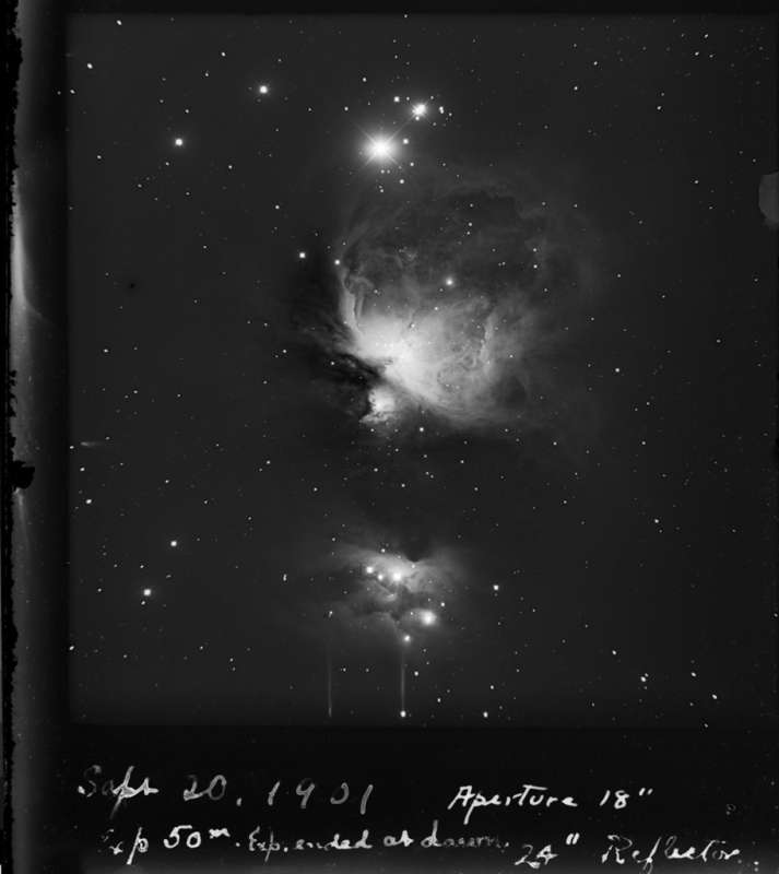 Fotografiya 1901 goda: tumannost' Oriona