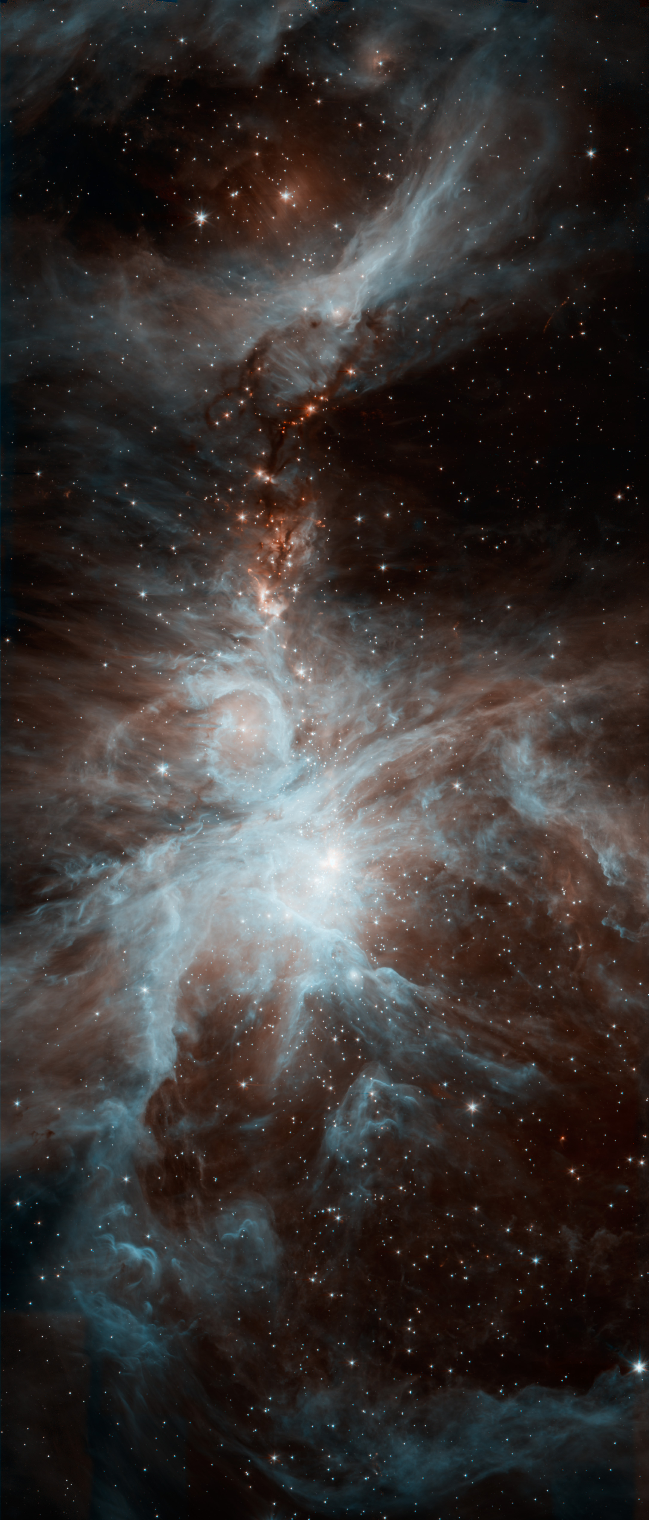 Tumannost' Oriona v teleskop "Spitcer"