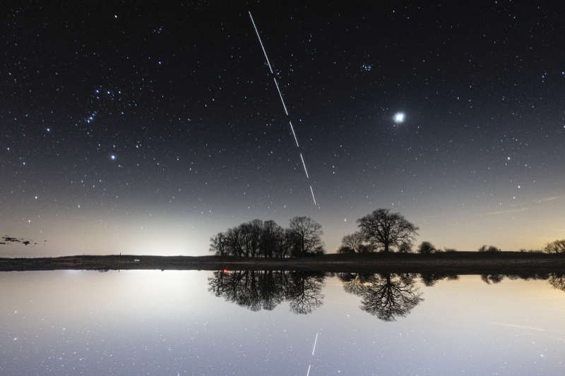 Reflecting the International Space Station
