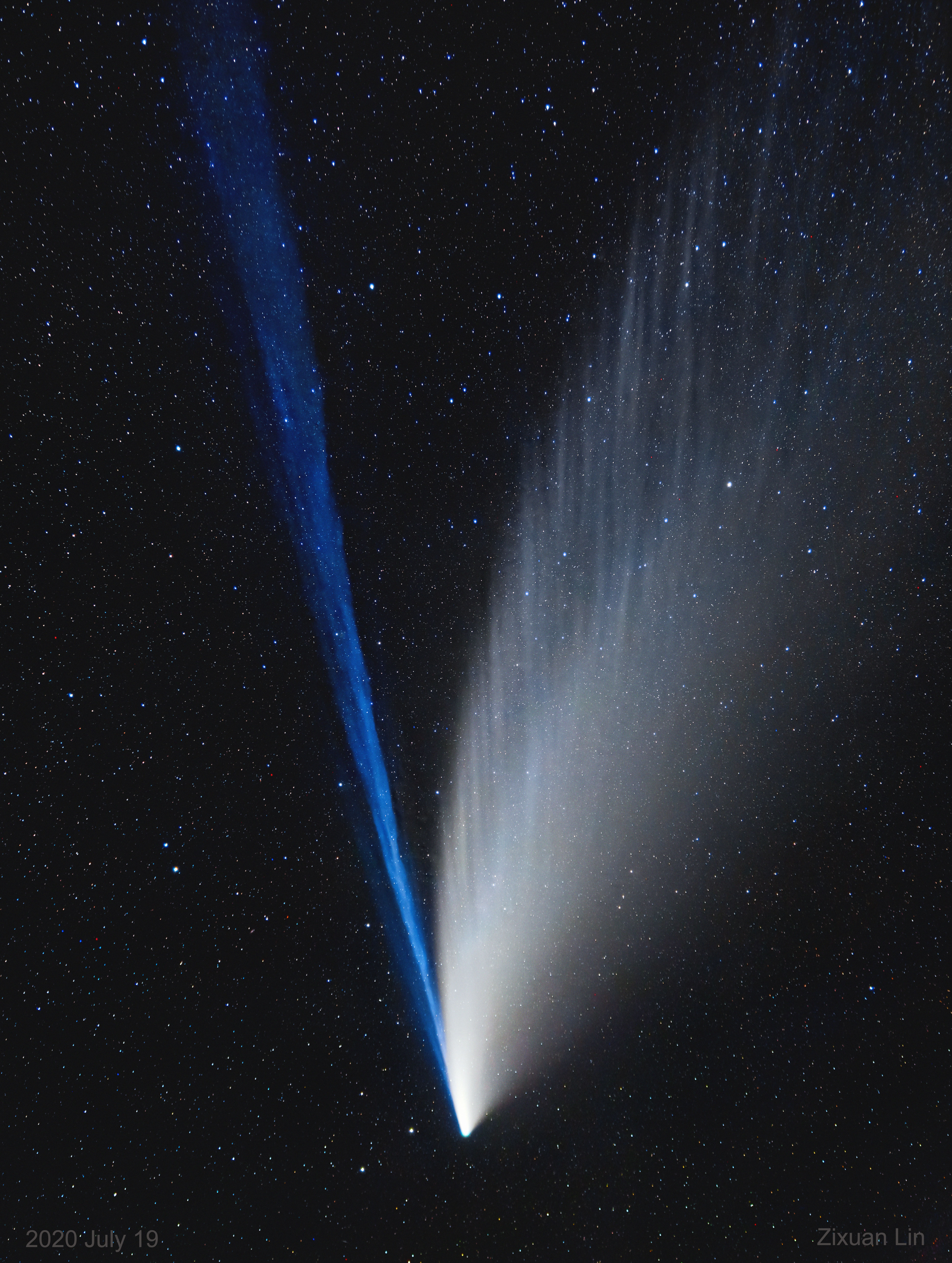 APOD: 2020 July 22  The Structured Tails of Comet NEOWISE