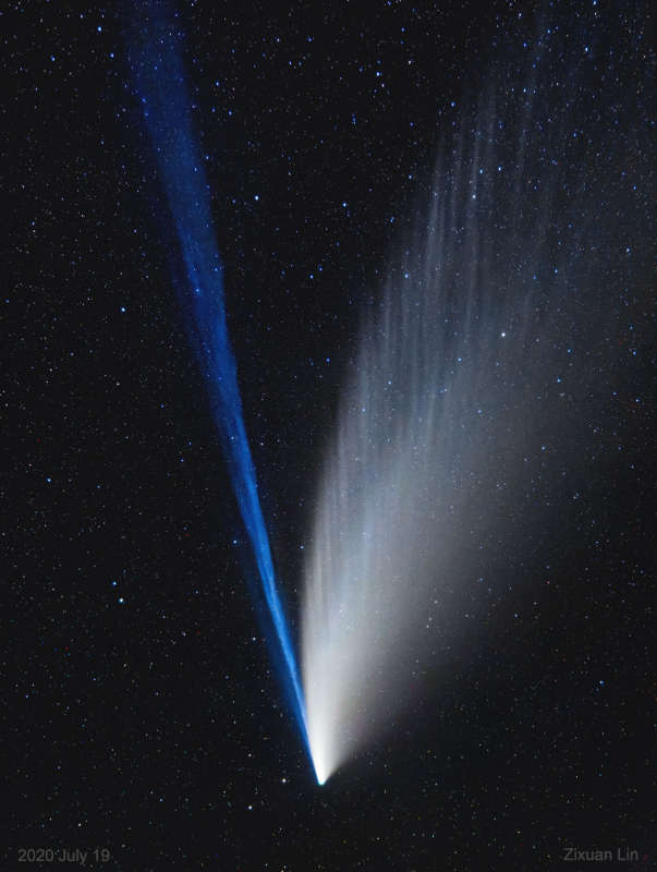 APOD: 2020 July 22 Б The Structured Tails of Comet NEOWISE