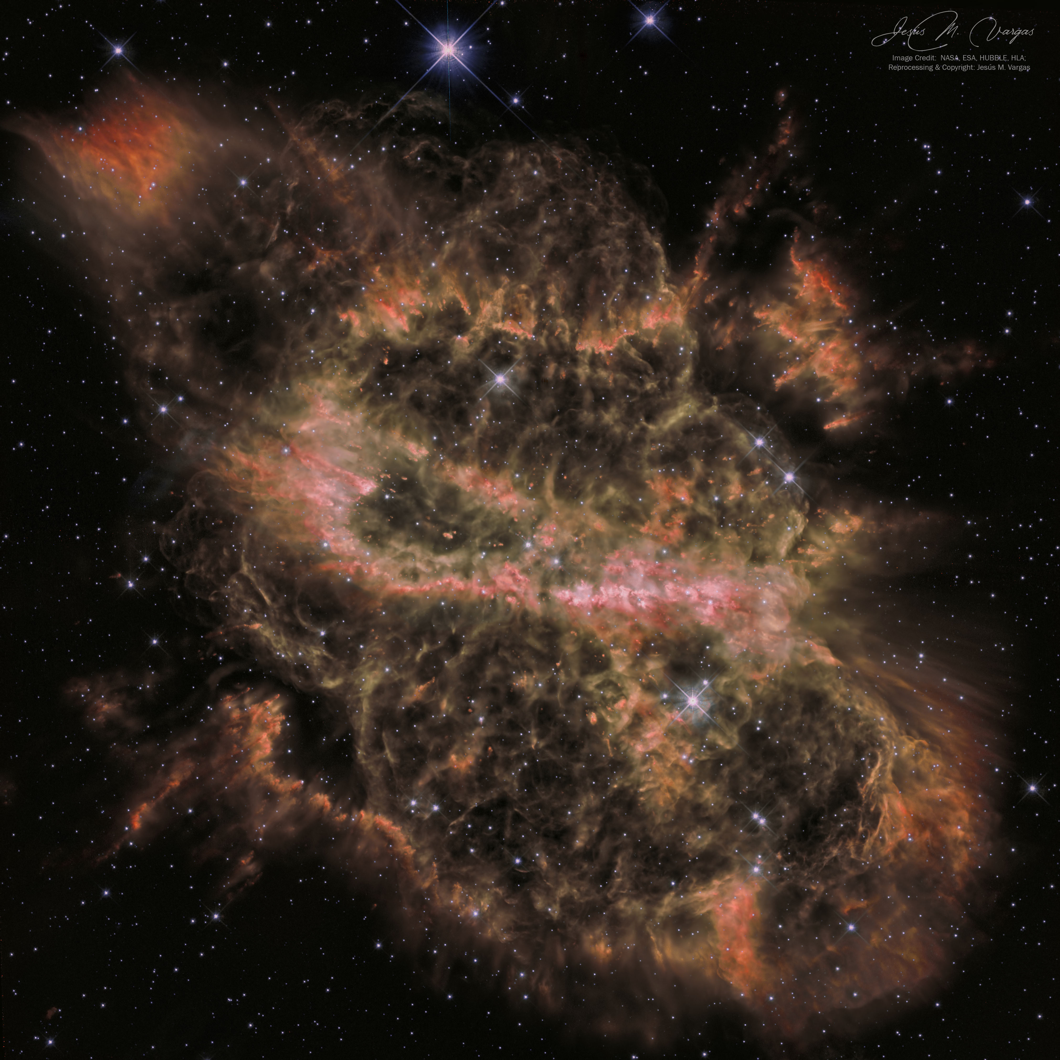 NGC 5189: planetarnaya tumannost' s neobychno slozhnoi strukturoi