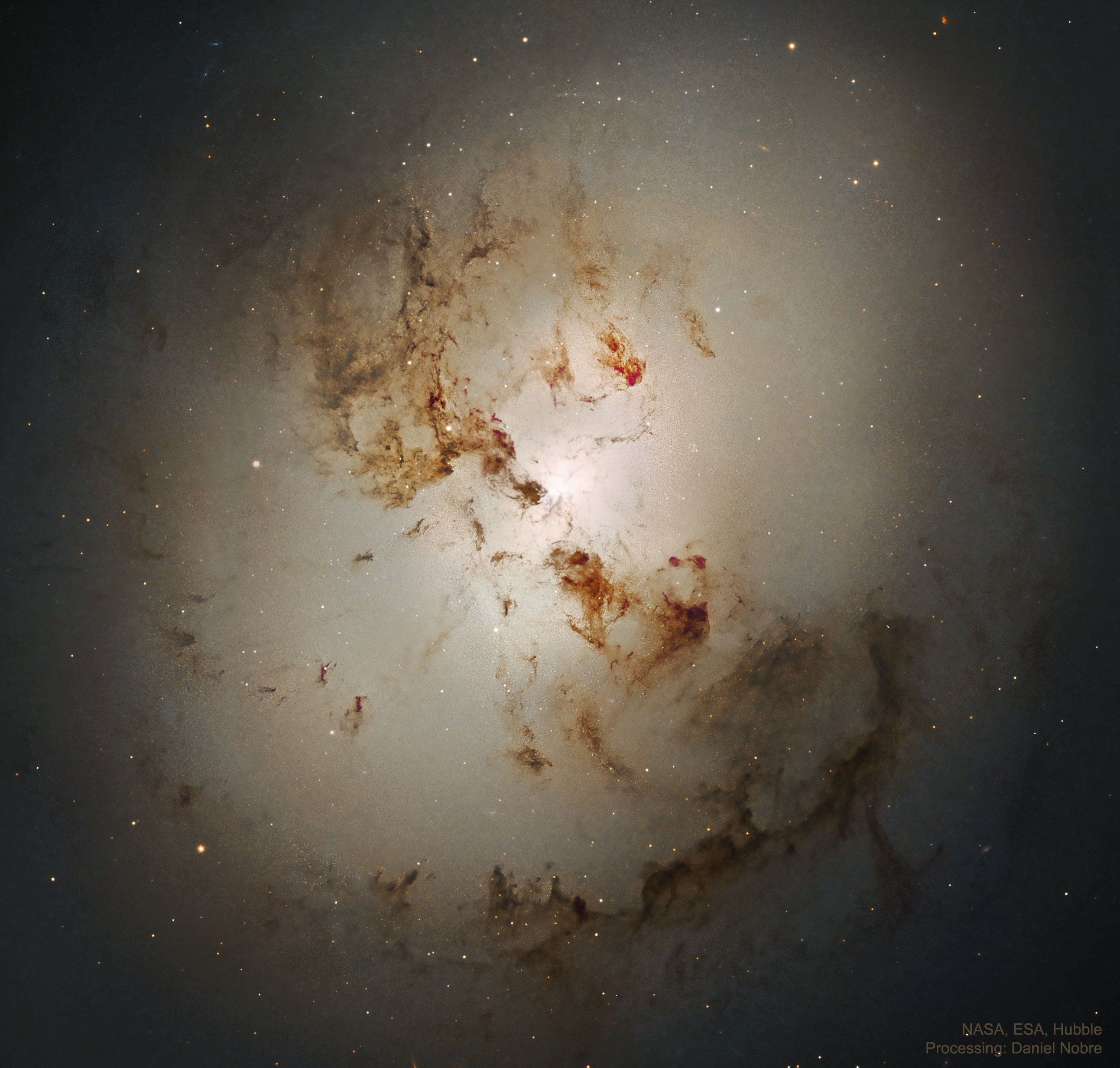 Central'naya chast' NGC 1316: posle stolknoveniya galaktik