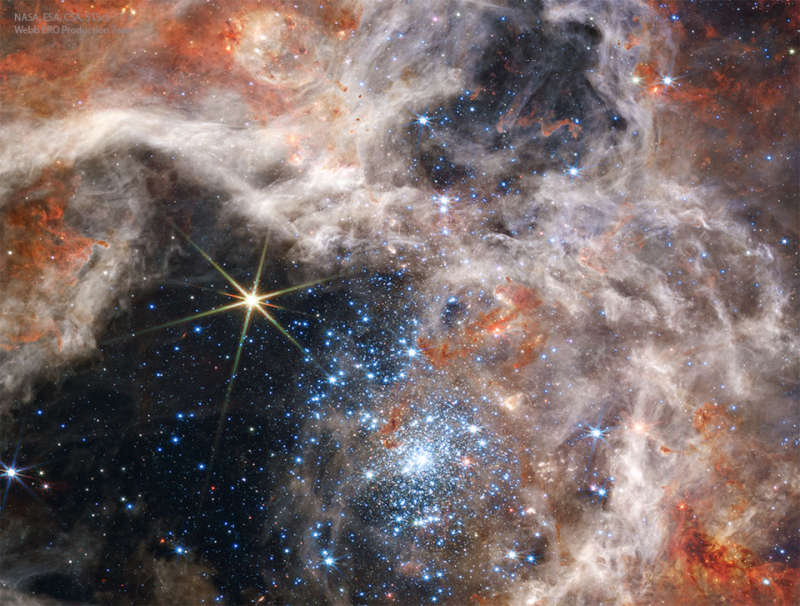 Звезды в туманности Тарантул от телескопа "Джеймс Вебб"
