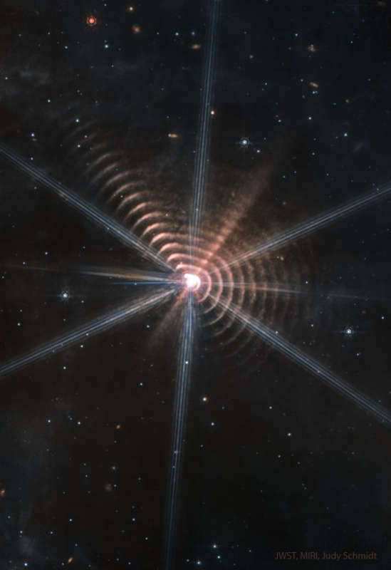 Пылевые оболочки вокруг WR 140 от телескопа "Джеймс Вебб"