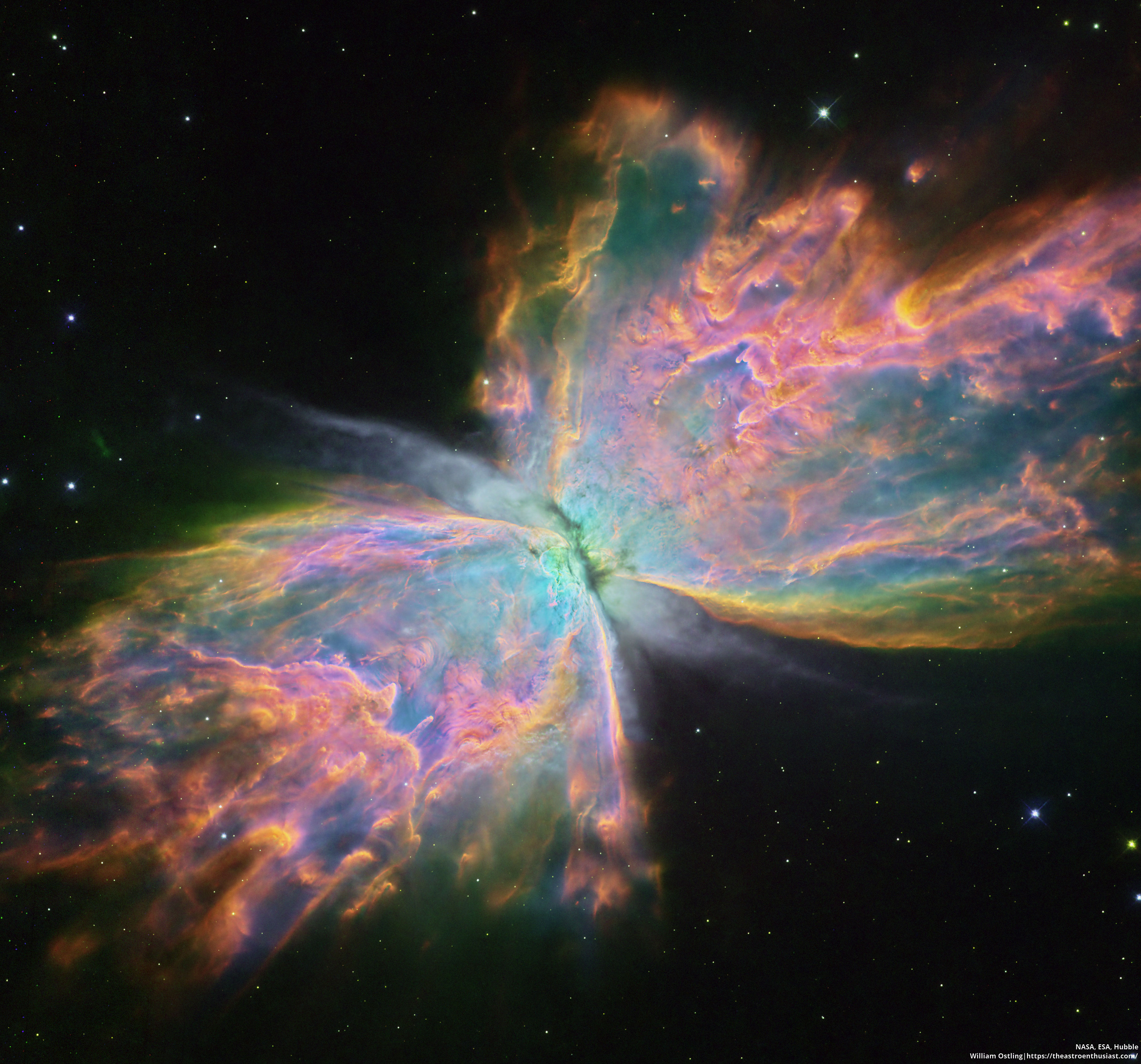 Туманность Бабочка от телескопа им.Хаббла