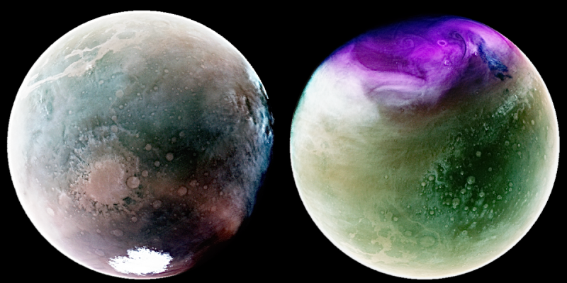 Ультрафиолетовый Марс от аппарата MAVEN