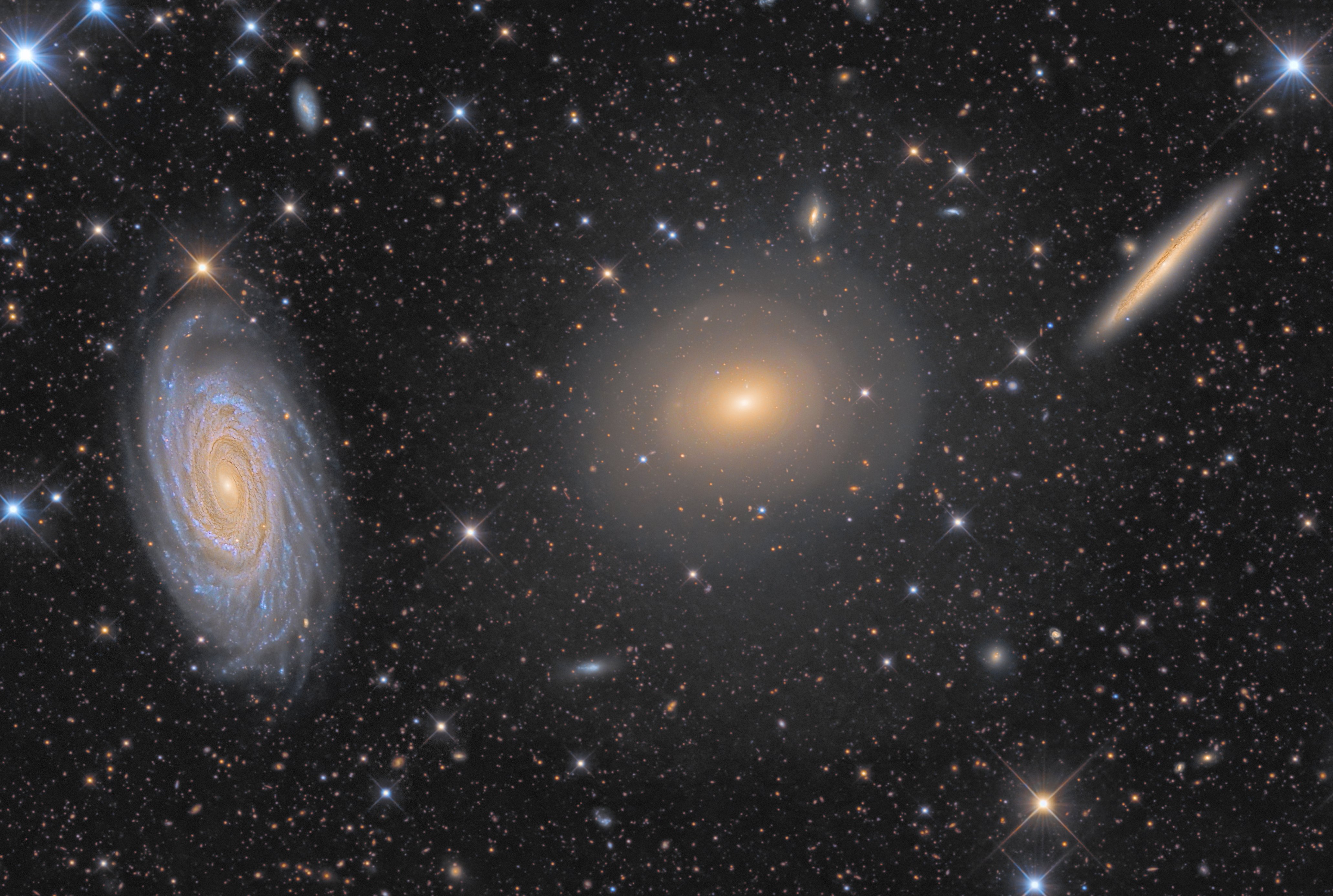 Three Galaxies in Draco