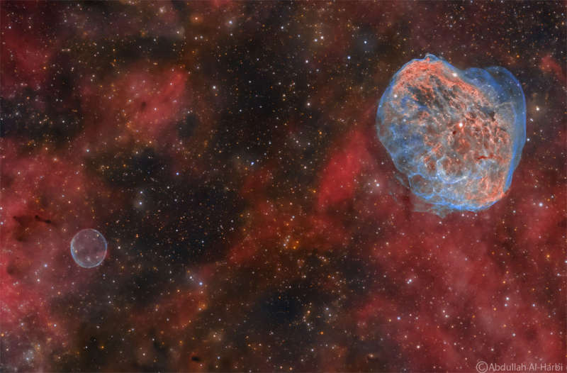 APOD: 2023 September 4 Б Cygnus: Bubble and Crescent