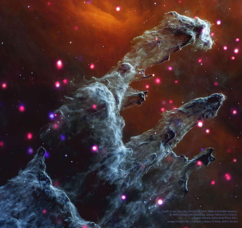 APOD: 2023 July 25 Б The Eagle Nebula with Xray Hot Stars