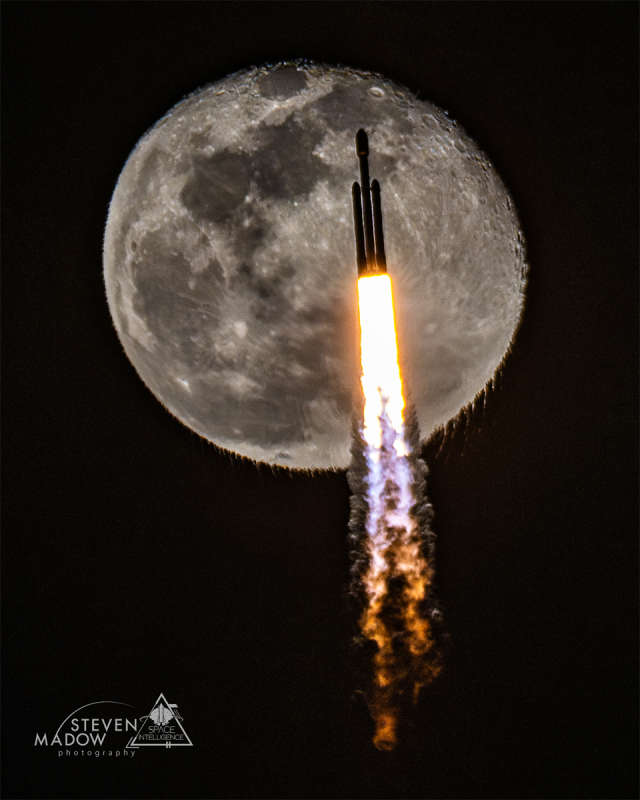 APOD: 2024 January 2  Rocket Transits Rippling Moon
