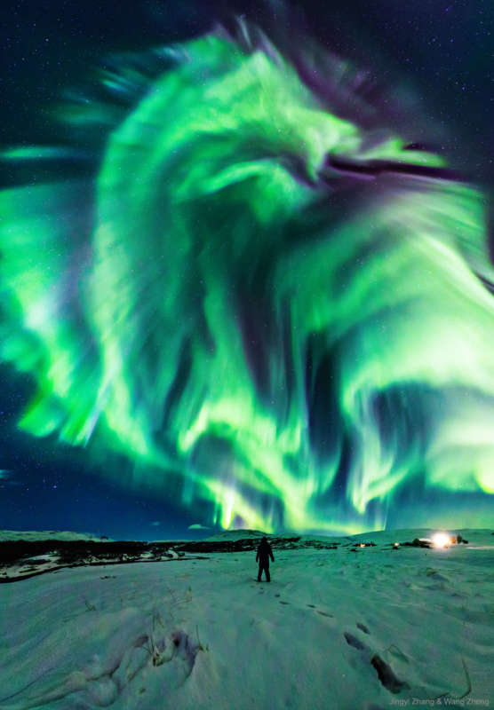 APOD: 2024 January 14  Dragon Aurora over Iceland