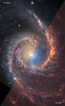 Спиральная галактика NGC 1566 от телескопов "Хаббл" и "Джеймс Вебб"