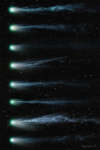 Izmenyayushiisya ionnyi hvost komety Ponsa-Bruksa