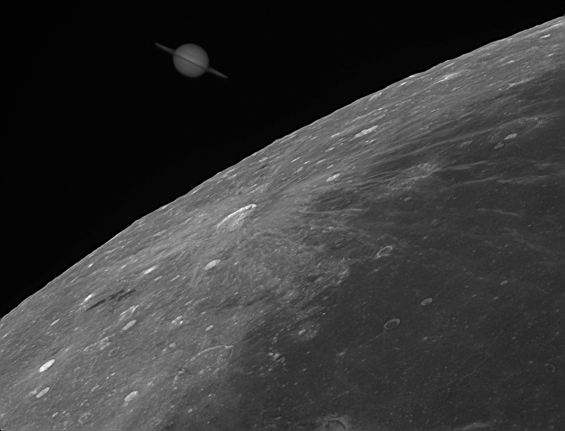 Saturn at the Moon s Edge