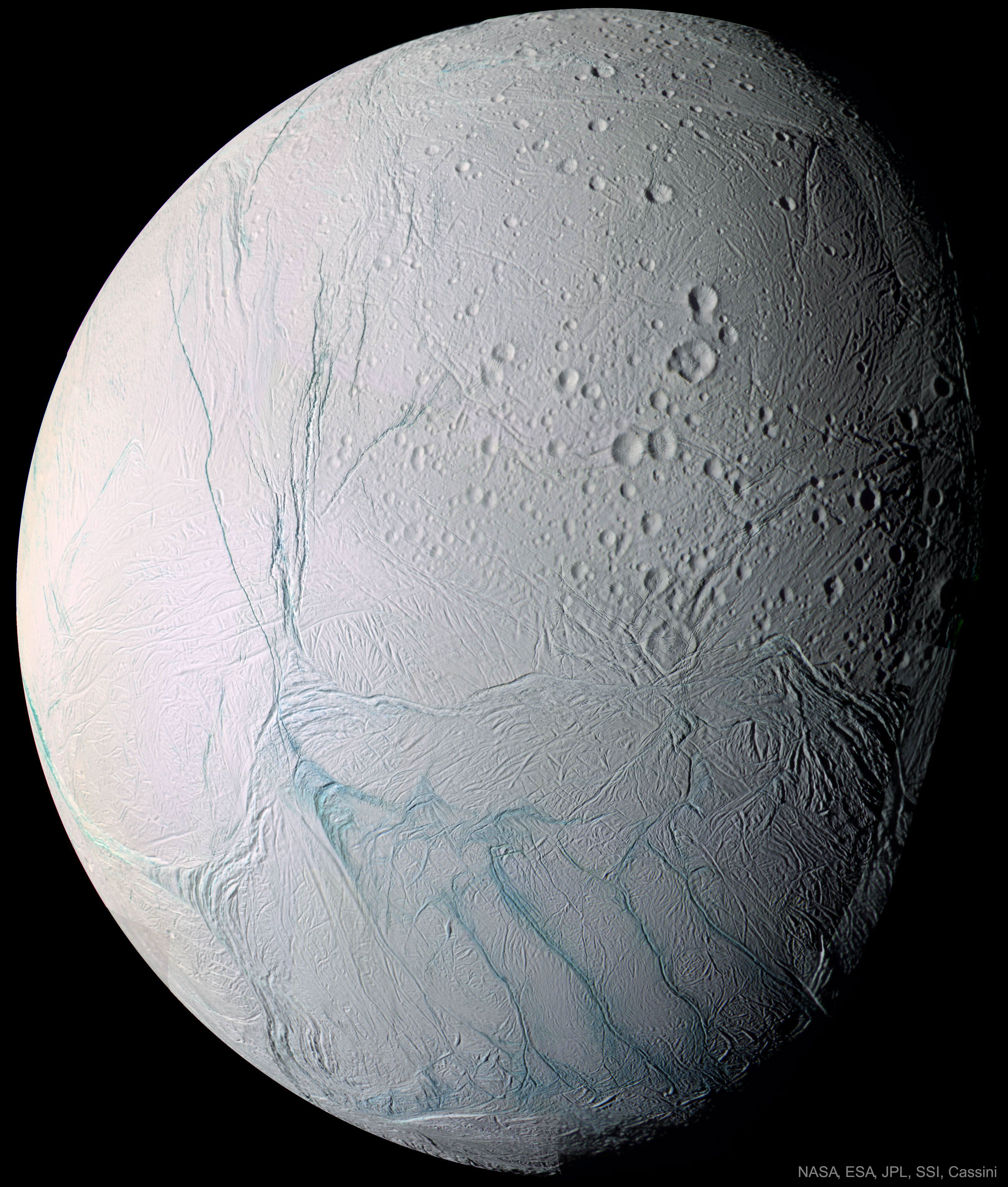 APOD: 2024 August 25  Fresh Tiger Stripes on Saturns Enceladus