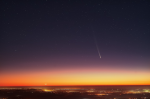 Comet at Moonrise