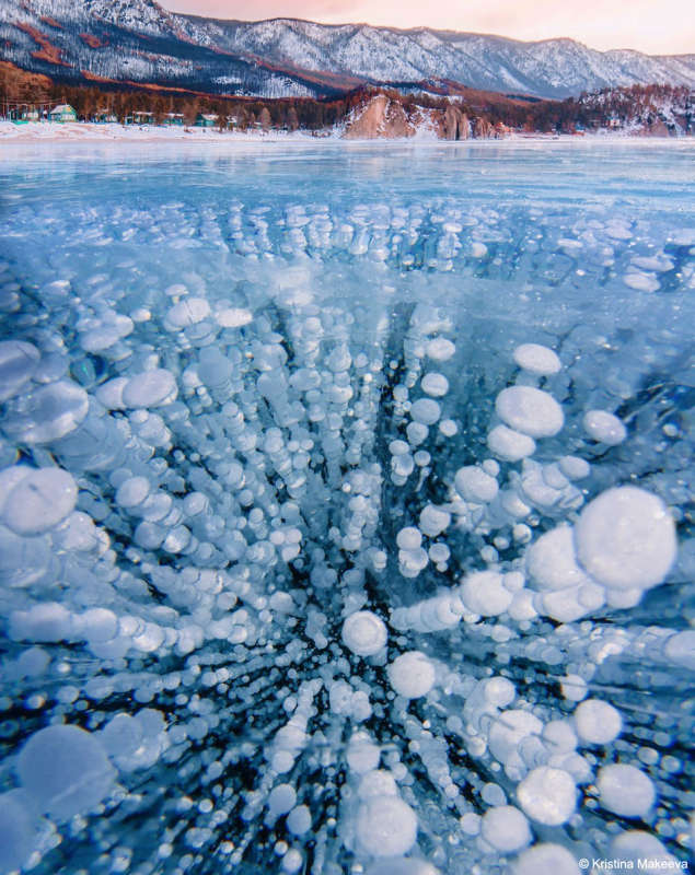 APOD: 2024 December 29 B Methane Bubbles Frozen in Lake Baikal