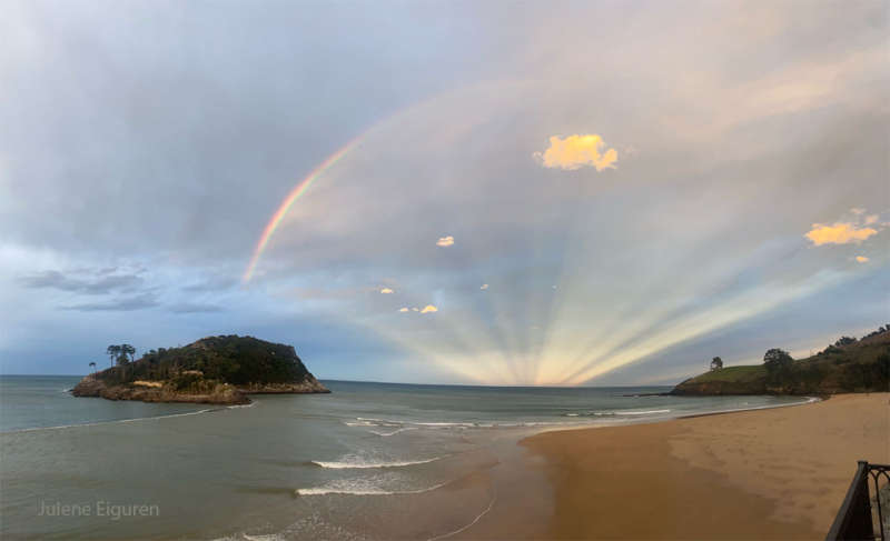 APOD: 2025 February 4 B Anticrepuscular Rays: A Rainbow Fan over Spain