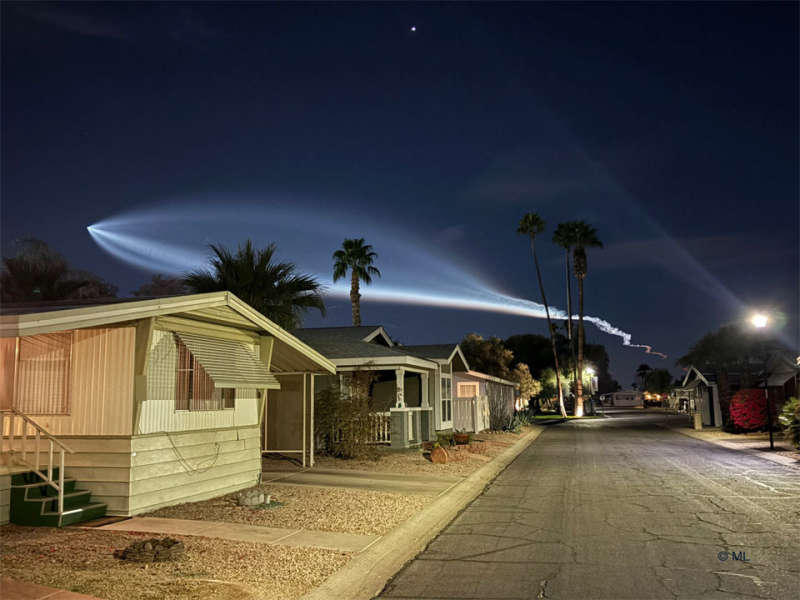 APOD: 2025 February 17 B SpaceX Rocket Launch Plume over California