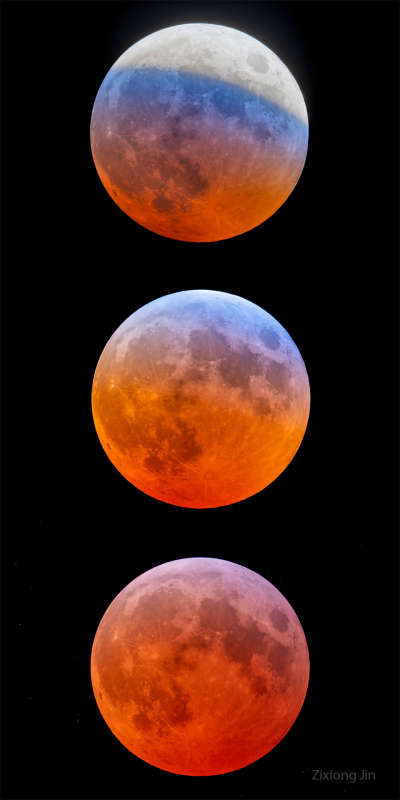 APOD: 2025 March 25  A Blue Banded Blood Moon