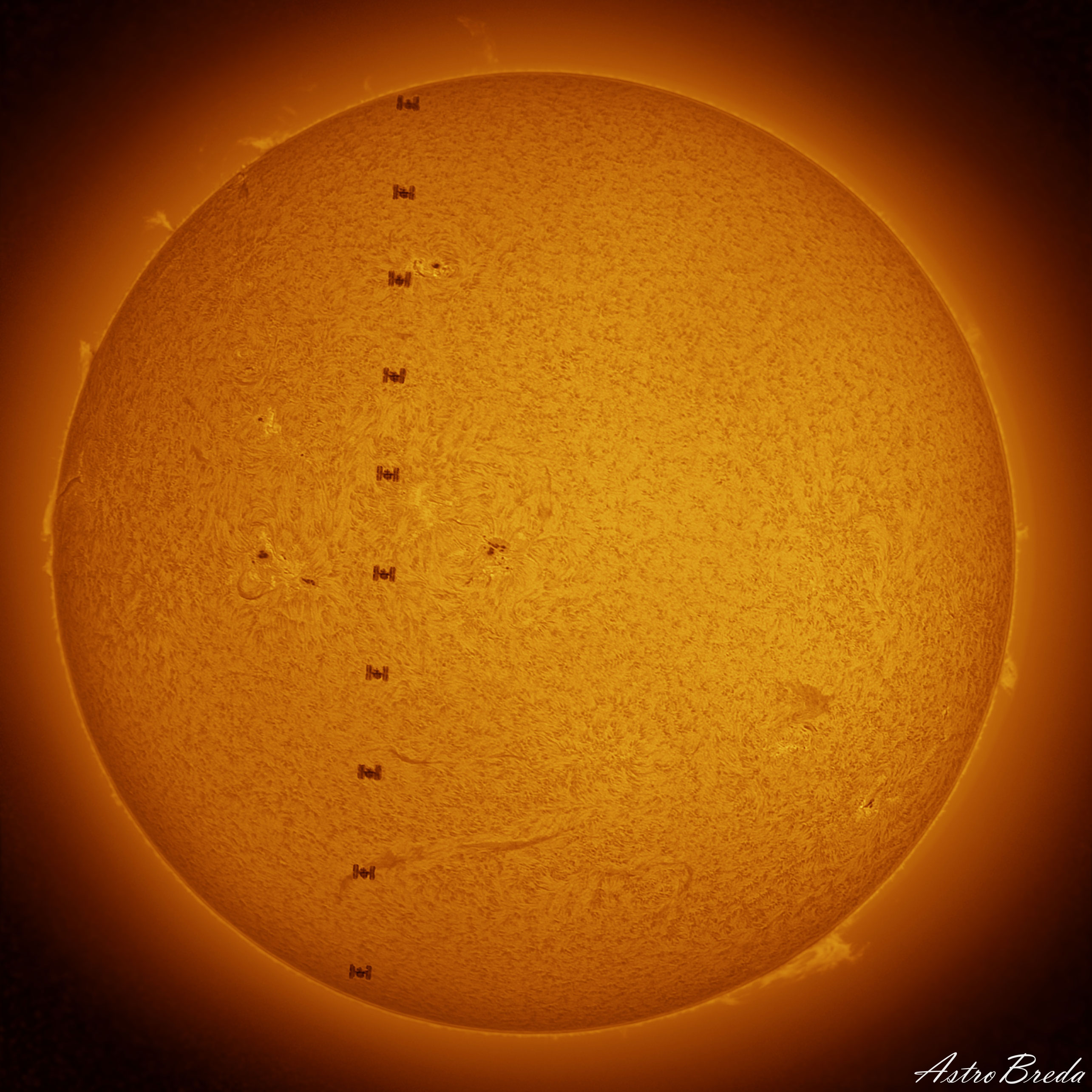 APOD: 2025 May 21  International Space Station Crosses the Sun