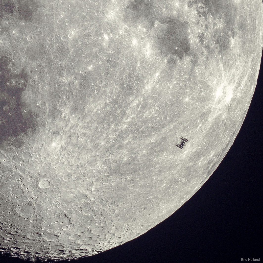 APOD: 2025 June 18  Space Station Silhouette on the Moon