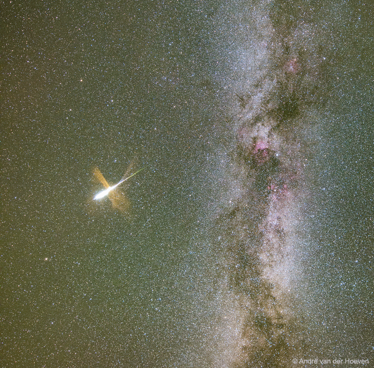 APOD: 2025 August 3  Milky Way and Exploding Meteor